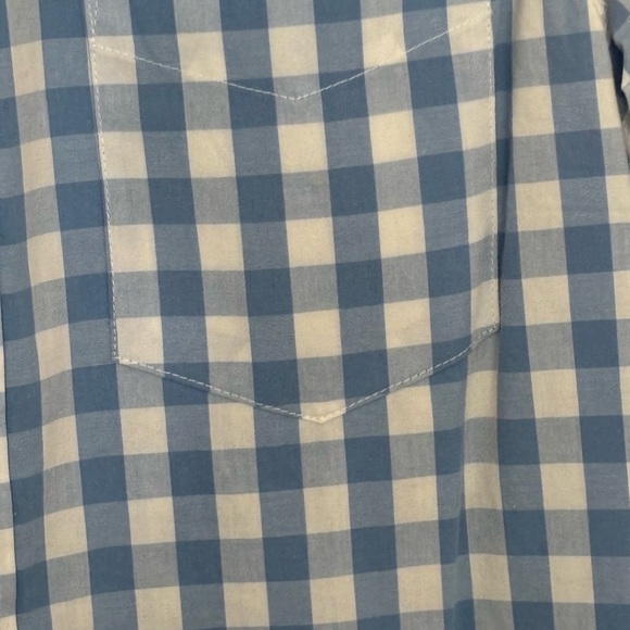 Clubroom, slim fit, blue and white checkered shirt, size medium - Picture 4 of 6
